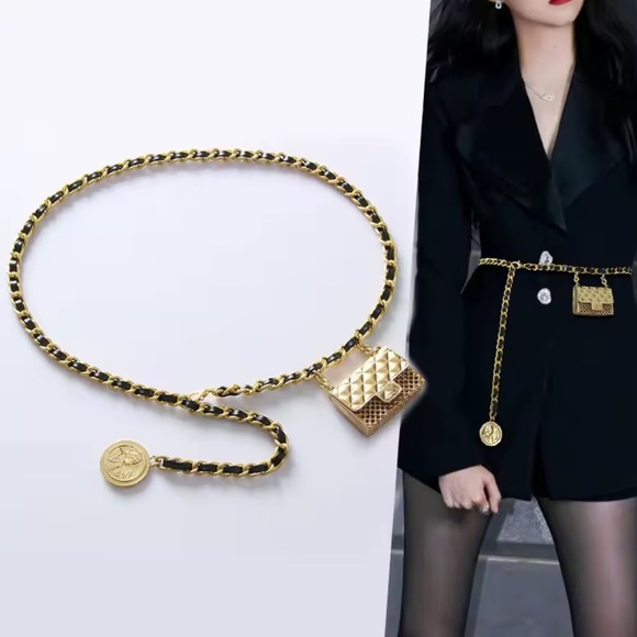 Lux brand adjustable Gold Chain Belt 
Black and gold. Lux quality - Picture 6 of 6